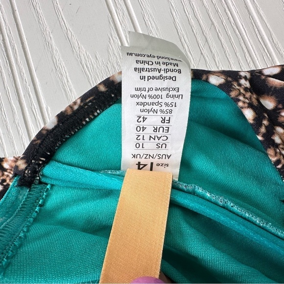 Bond-Eye Brown and Teal Swimsuit Size US 10 - Picture 9 of 11